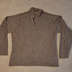 Kinross Men's Taupe Zip-Up Sweater